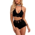 thumbnail image 3 of Lnzyyephy Women´s Swim Shorts Crochet Cutout Bathing Suit Bottoms Drawstring Beach Board Shorts Summer Swim Trunks, 3 of 9
