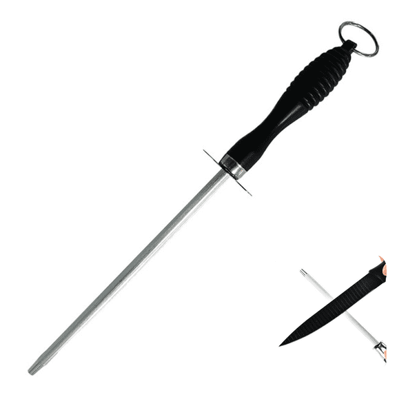 Kitchen Knife Sharpener Rod Premium Carbon Steel Honing Rod for Knife Sharpening, Easy to Use Honer for Knives and Honing Steel