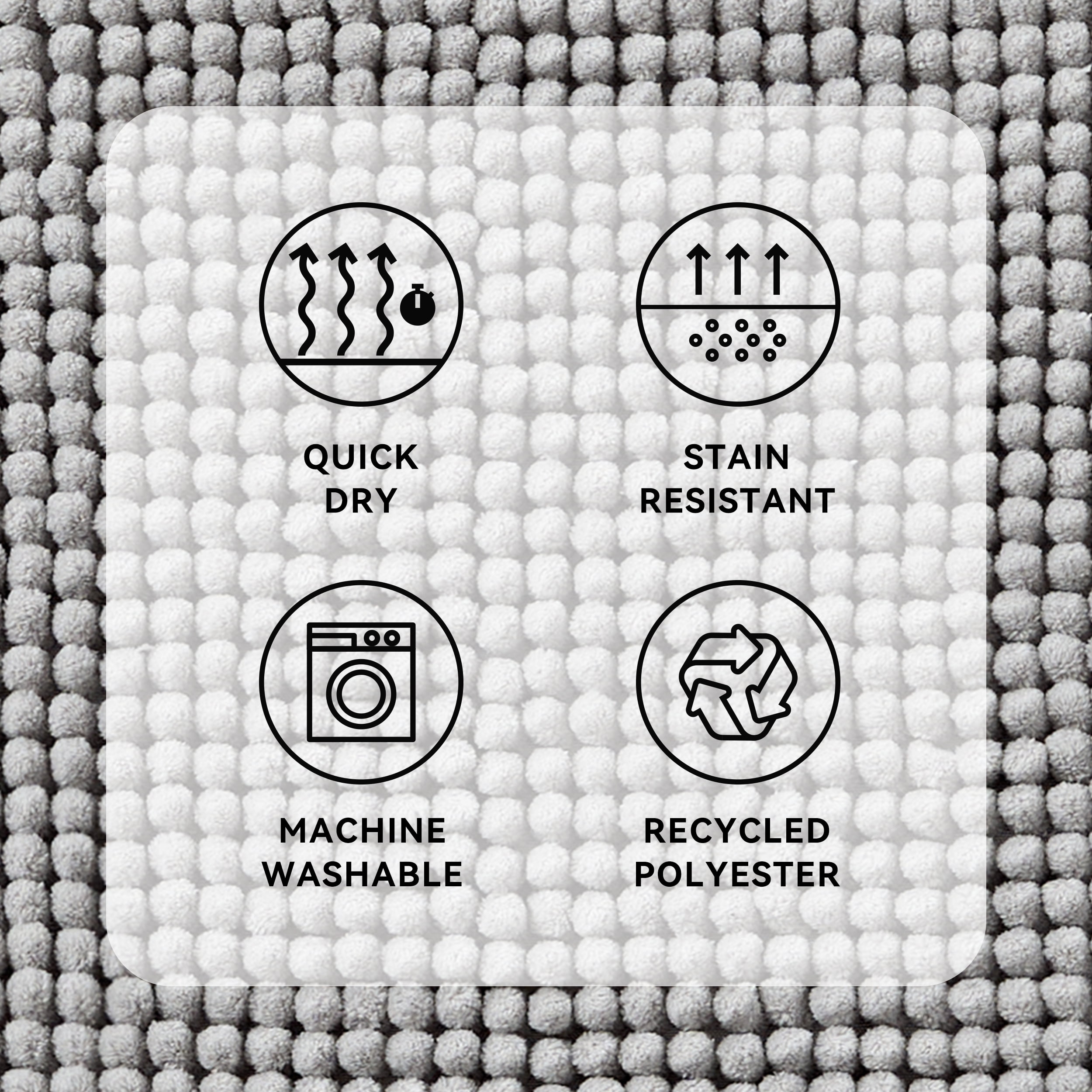 Mainstays Performance Foam Bath Rug, 20 in x 32 in, Silver