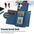 thumbnail image 3 of for Samsung Galaxy S23 Ultra (Not S23) Crossbody Wallet Case for Women, Bling Glitter PU Leather Phone Case with RFID Blocking Card Holder Cover for Samsung Galaxy S23 Ultra SZ Blue, 3 of 18
