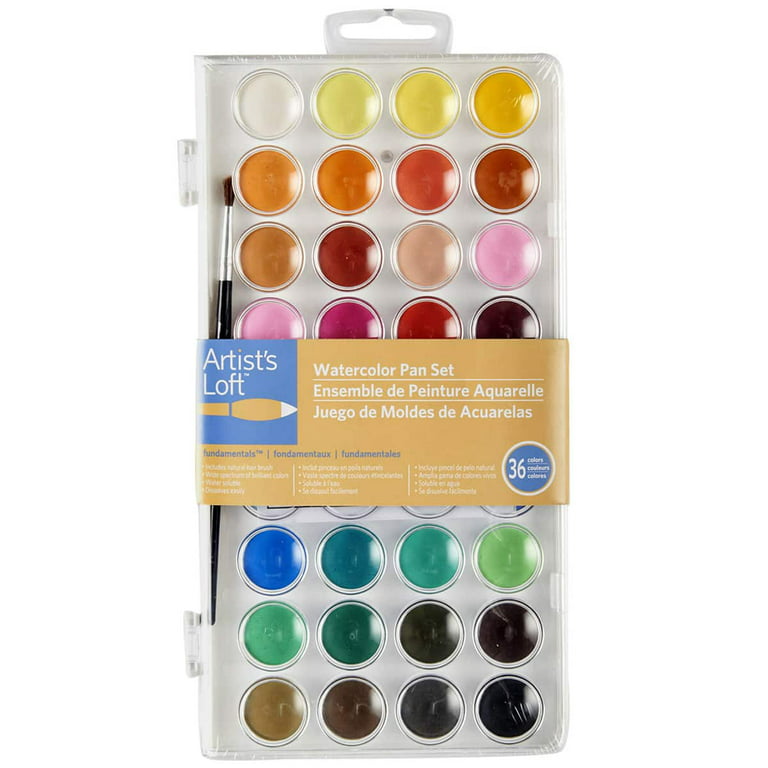 Woocolor Watercolor Paint Set in Portable Box, 36 Assorted Colors with Brush Pens, Palette, Sponge, Watercolor Paper, Watercolor Travel Set for Beginn