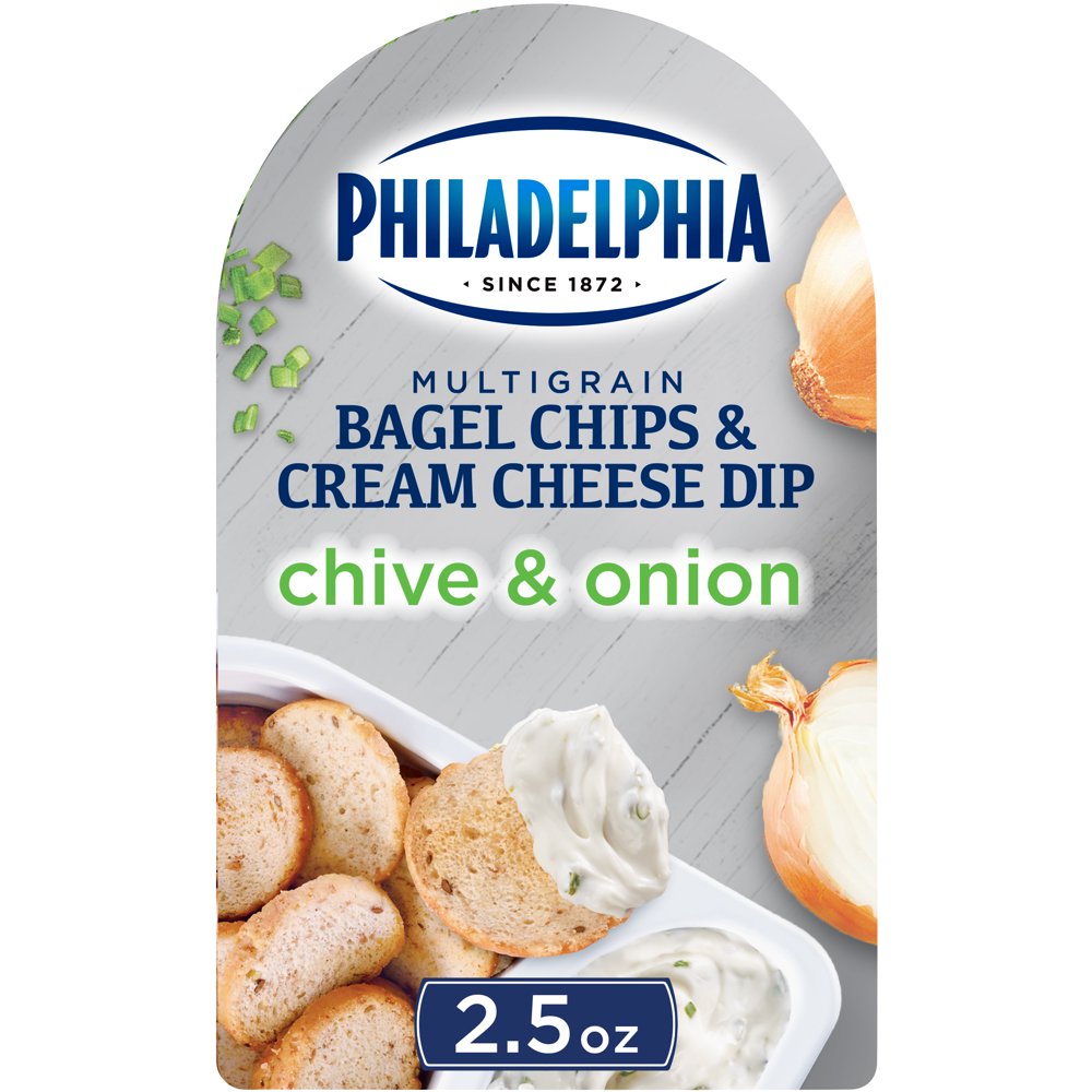 Philadelphia Multigrain Bagel Chips & Chive & Onion Cream Cheese Dip