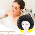 thumbnail image 2 of Solid Color Satin Bonnet Women Night Headband Hair Styling Caps (Black), 2 of 8