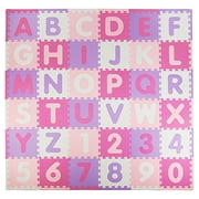 Tadpoles 36 Sq Ft Soft EVA Foam ABC Floor Mat, Pink/Purple