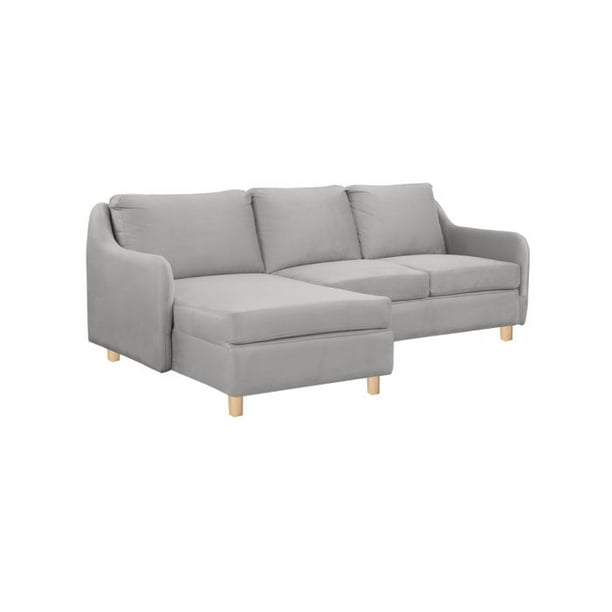 Sala esquinera izquierda Loan encino - Gris claro GAIA Contemporáneo