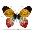 thumbnail image 3 of DecMode Eclectic Metal Butterfly Wall Décor, 36"W x 27"H with Glossy Wings and a Red, Blue, Yellow Finish, 3 of 8