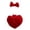 Red, variant on 7 Inch Desk Goose Valentine Outfit, Pink Heart Costume with Hat for Desktop Statue Spring Holiday Decor