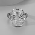 thumbnail image 3 of Seed of Life Ring Flower Shape Stainless Steel Simple Party Accessories for Women, 3 of 5