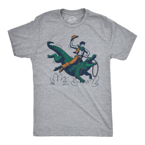 Mens Cowboy Gator Ride Funny T Shirts Sarcastic Graphic Tee for Men Graphic Tees