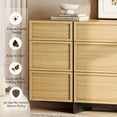thumbnail image 5 of Modern Wooden Dresser, 18 Drawers Large Capacity Chest of Drawers with T-Shaped Wood Legs, Home Storage Organizer for Bedroom Hallway Living Room,Oak, 5 of 6