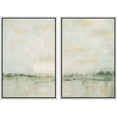 thumbnail image 2 of IDEA4WALL Framed Canvas Print Wall Art Set of 2 Watercolor Pastel Green Tan Landscape Abstract Modern Art Multicolor Contemporary Artwork for Bedroom, Office - 24"x36"x2 Panels White, 2 of 5