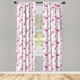 thumbnail image 5 of Ambesonne Abstract Window Curtains, Pastel Geometric Ovals, Each 28" W x 63" L, Magenta Pale Pink, 5 of 5