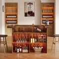 thumbnail image 6 of 4-Tier Bar Table, 70.9-Inch Large Modern Home Bar Cabinet with Wine Glass Holder and Black Footrest, Brown, 6 of 7