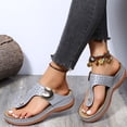 thumbnail image 2 of 2025 Clearance! asdoklhq Womens Shoes Clearance Sale,Women's Solid Color Sandals Summer Flip Flops Thick Heel Slippers Hollow Casual Shoes, 2 of 7