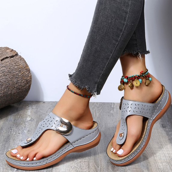 asdoklhq Womens Slide Slippers,Women's Fashion Solid Color Sandals Summer Flip Flops Thick Heel Slippers Hollow Casual Shoes