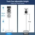 thumbnail image 2 of Soportes para altavoces MOUNTUP Universal MU9132W-L, altura ajustable, color blanco, 2 of 9