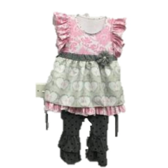 Girls' Floral Short Sleeve Top and Pants, 2pc Outfit Set (Toddler Girls)