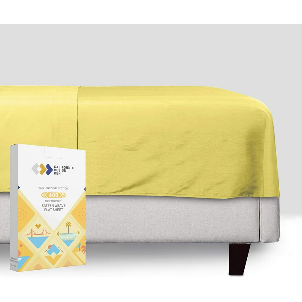 SunshineYellow Full Flat Sheet Only 400 Thread Count 100 Pure