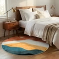 thumbnail image 3 of RUG ROBOT 4ft Round Rugs, Modern Area Rug for Living Room, Non-Slip Washable Rug with Nature Inspired Design for Bedroom, Dining Room, Stylish Indoor Circular Abstract Rug Home Decor, Orange, 3 of 12