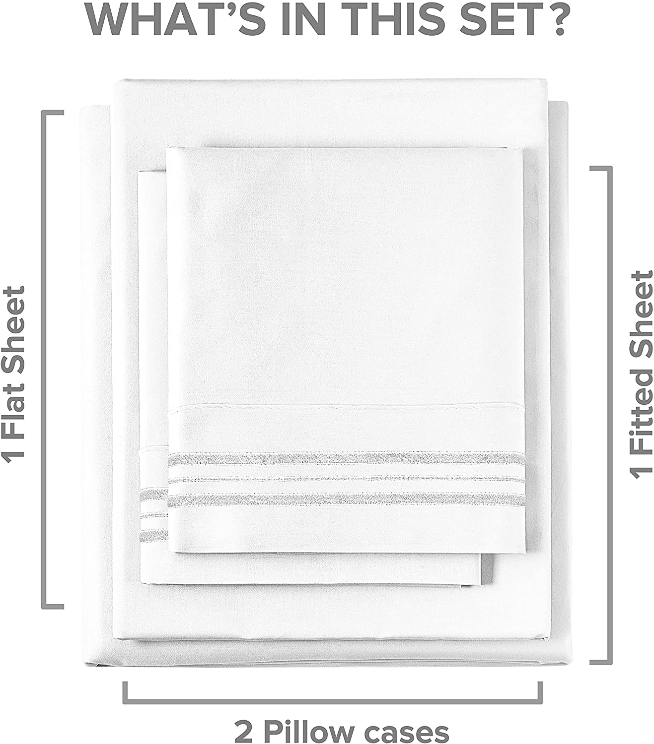 CGK Linens 4-Piece Queen Sheet Set, Extra Deep Pocket, White photo 2