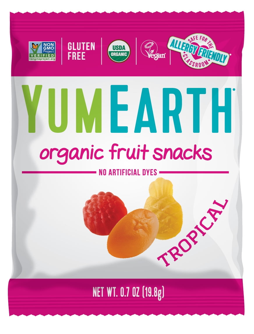 YumEarth Organic Fruit Snacks Tropical Bulk Candy, 31 oz, 50 Ct