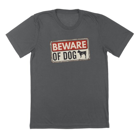 Beware Humor Graphic Charcoal Mens T-Shirt