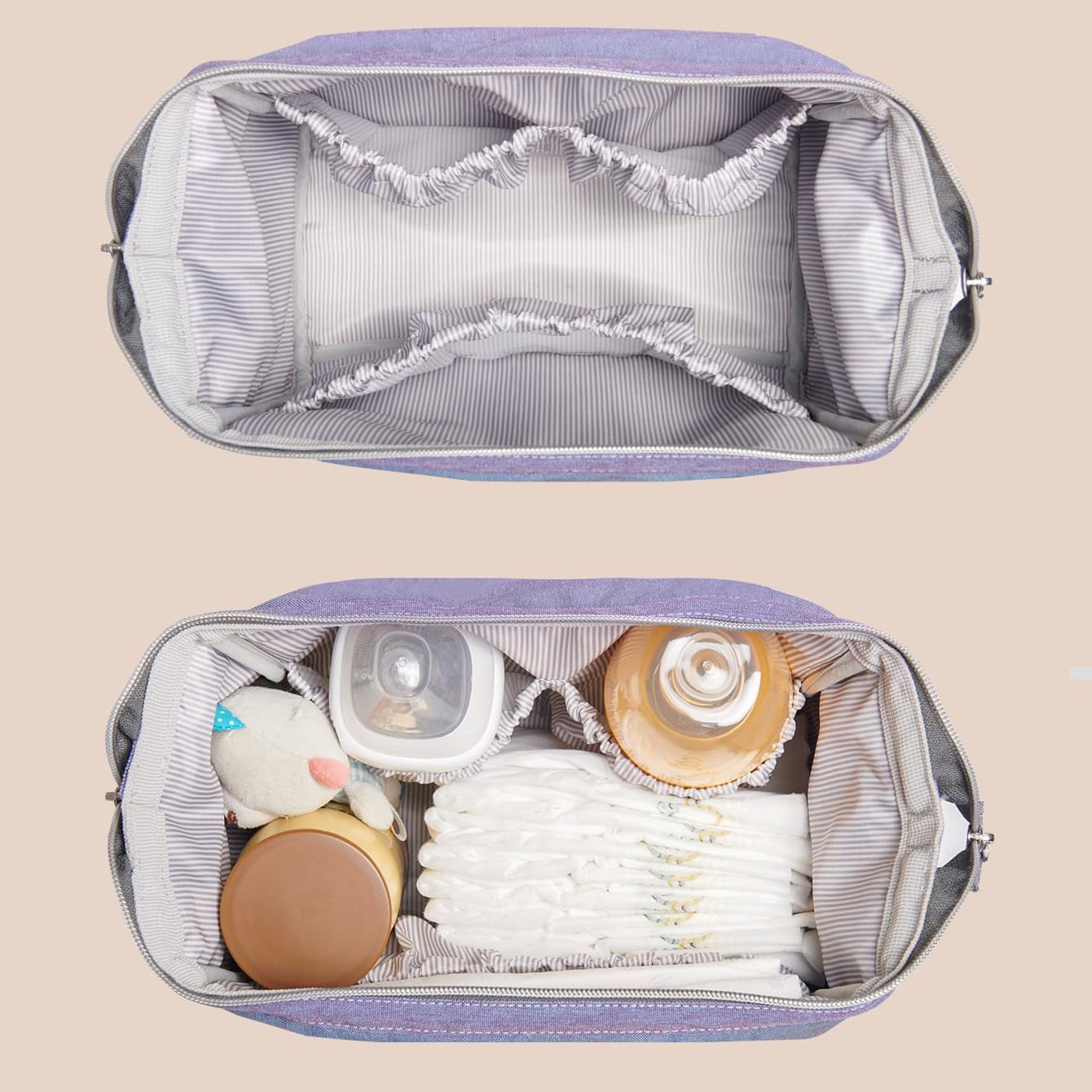 Sunveno Small Crossbody Diaper Bag with Bottle Pockets – Lightweight Everyday Essential