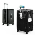 thumbnail image 5 of Hard Shell Suitcase With Cup Holders Aluminum Frame Zipperless Design TSA Lock Extra Wide Body Smart Travel Suitcase Checked Luggage Style (Black 20Inch), 5 of 10