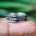 thumbnail image 2 of Silver Spinner Ring, 925 Silver Ring, Band Ring, Flower Printed Ring, Statement Ring, Handmade Jewelry Stacking Ring, Boho Ring,Gift For Her, 2 of 6
