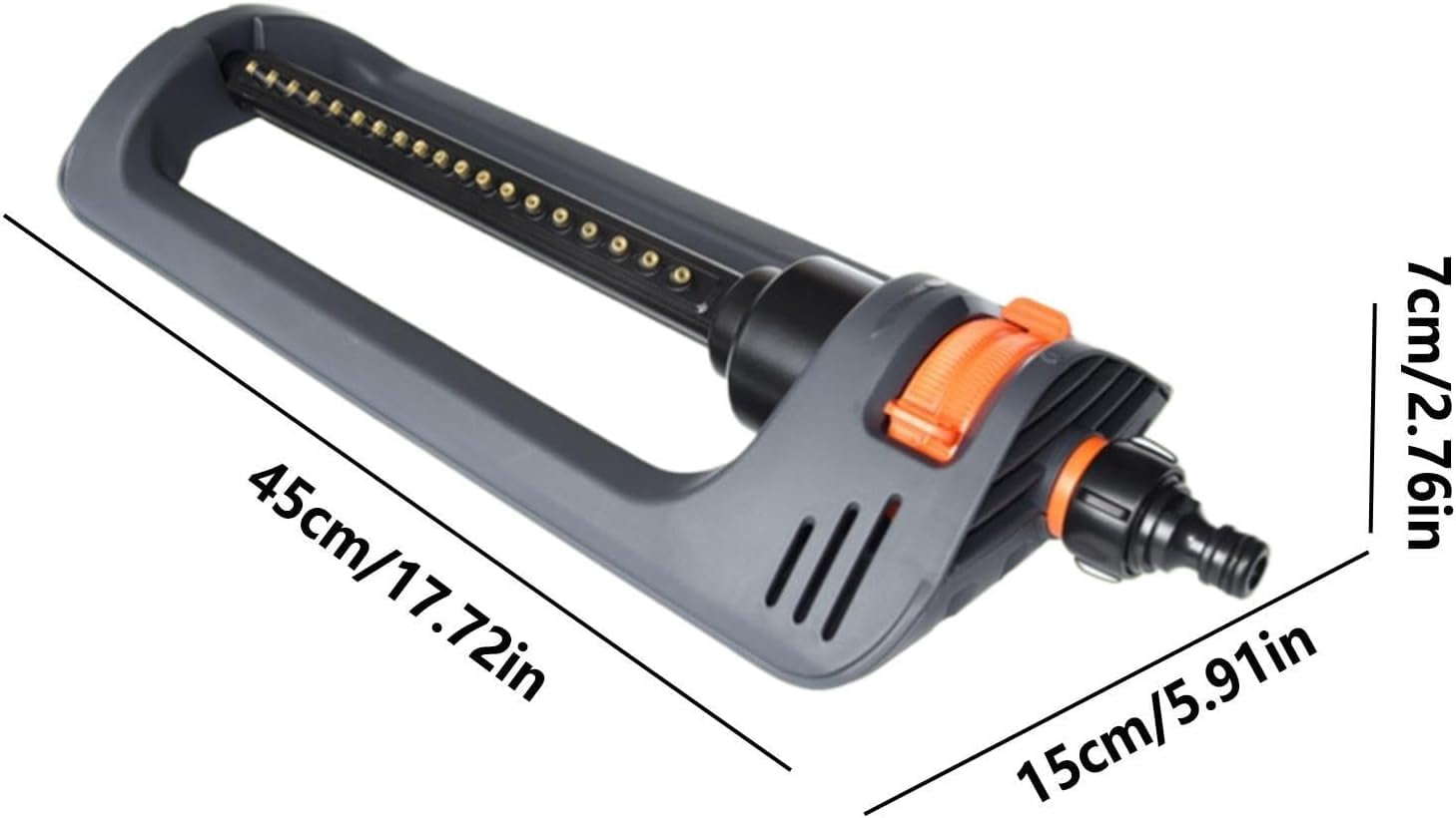 Lawn Sprinkler Oscillating, Quick Connect, 45x15x7cm, Heavy Duty Irrigation Sprinkler, Garden Water Sprinklers, Easy Operations, for Large Coverage Yard Park Courtyard