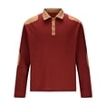 thumbnail image 2 of Hngshg Men Collared Shirts Stylish Long Sleeve Casual Patchwork Tops Textured Button Loose Pullover Tee Shirts, 2 of 5