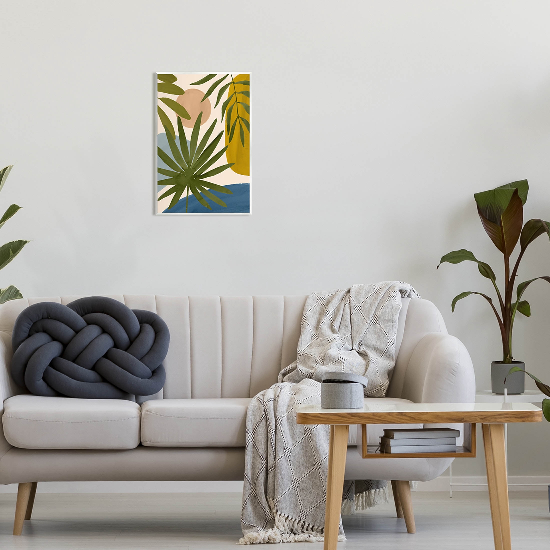 Stupell Industries Various Palm Leaves Geometric Graphic Art Unframed Art Print Wall Art, Design by Victoria Barnes