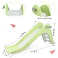 thumbnail image 2 of Pirecart Baby Slide Toddler Slide Climber Set for Indoor Outdoor with Basketball Hood, Wet or Dry Kids Slide for Age 3+, Pastel Green & Gray, 2 of 7