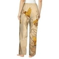 thumbnail image 3 of Disketp Honey Bees And Sunflowers Print Women'S Comfy Pajama Pants Casual Drawstring Palazzo Lounge Wide Leg Pants, 3 of 9