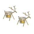 thumbnail image 2 of Golden Reindeer Candleholder Iron Art Candlestick For Holiday Decor Christmas Party 13X3.6X10cm 2Pcs, 2 of 3