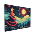 thumbnail image 3 of 12x16 inch Canvas Picture Snowy Night Christmas Tree Poster,Farmhouse Yard Garden,Living Room,Office,Bar Decor Wall Art Canvas Prints,Cartoon Christmas Tree Painting&nbsp;Wall Art,For Cafes,Lounge, 3 of 6