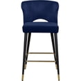 thumbnail image 4 of Pemberly Row Contemporary 28"H Velvet Counter Stool in Navy (Set of 2), 4 of 5