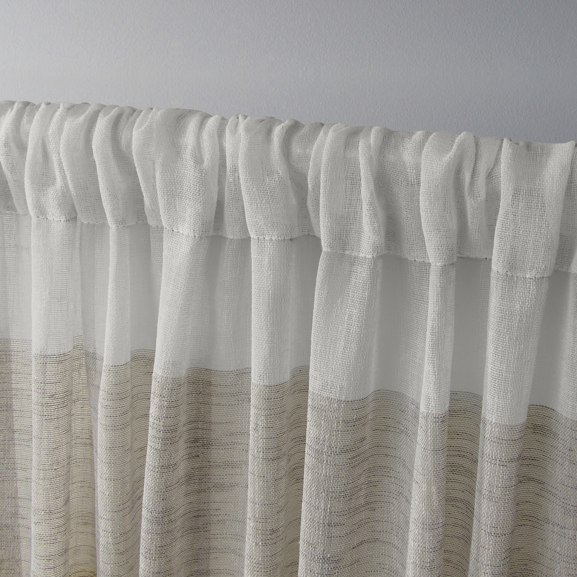 Exclusive Home Curtains Bern Stripe Light Filtering Semi-Sheer Rod Pocket Curtain Panel Pair, 54x84, Natural