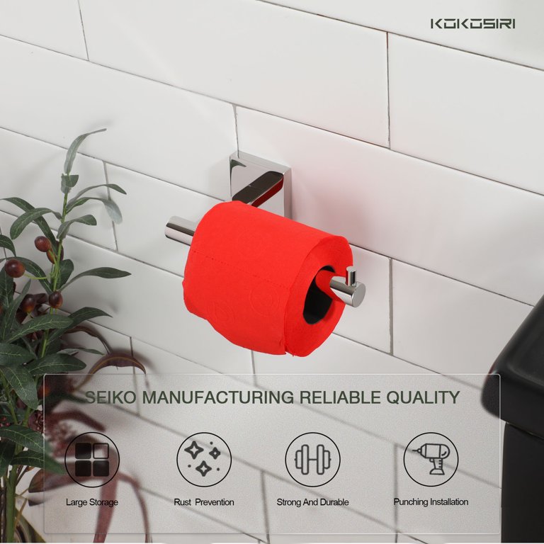 KOKOSIRI Toilet Paper Holder Bathroom Toilet Roll Holder Hold Mega Rolls Matte Black Stainless Steel B2005bk