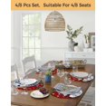 thumbnail image 5 of 13 Inch Round Placemats Set of 4, Christmas Snowman Non Slip Heat Insulation PP Table Mats, Red Xmas Pine Branch Snowflake Red Birds Washable Place Mats for Kitchen Dining Party Table Decor, 5 of 7