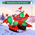 thumbnail image 3 of Inflable de Navidad DomKom 1,8m Santa Claus conduciendo avión con Luces LED, 3 of 5