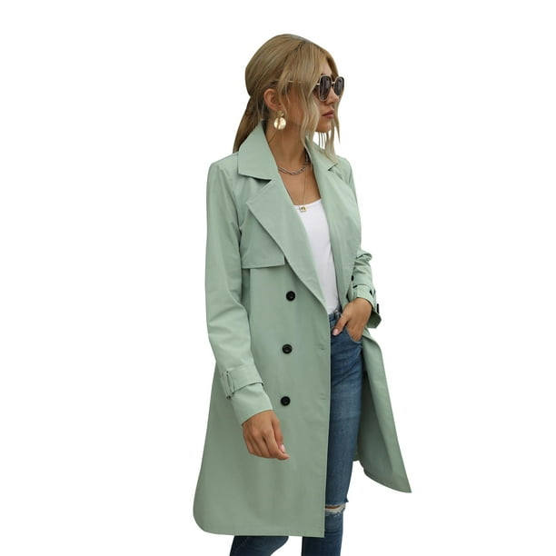 All In Box - Tankaneo Womens Double Breasted Long Trench Coat