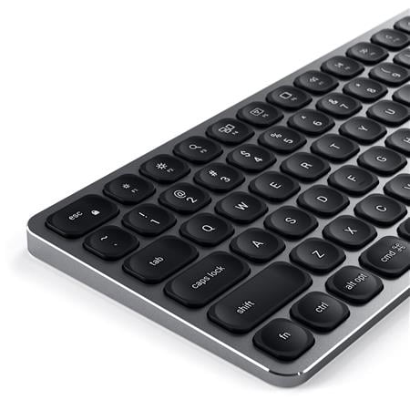 Satechi - ST-AMBKM Full-size Wireless Bluetooth Scissor Keyboard with Numeric Keypad - Compatible with Newer Mac Devices - Space Gray