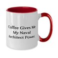 thumbnail image 2 of Fun Naval architect, Coffee Gives Me My Naval Architect Power, Funny Holiday Two Tone 11oz Mug For Coworkers, 2 of 2