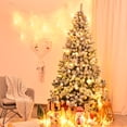 thumbnail image 2 of Patiojoy 7.5FT Artificial Hinged Christmas Pines Tree Snow Flocked Decoration Tree, 2 of 8