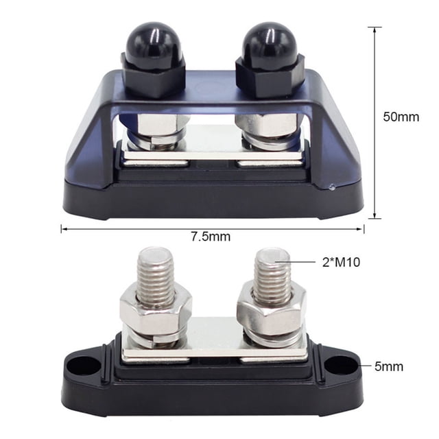 Premium 12V Busbar Terminal M10 Battery Power Terminal 200A Distribution Block