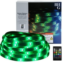Better Homes & Gardens 50ft Color-Changing LED Tape Light, Remote, Indoor/Outdoor, 1 Count