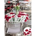 thumbnail image 5 of Outdoor Tablecloth with Umbrella Hole for Patio/Picnic/Party/Camping, Red Poppy Waterproof Table Cloth Round Cover Washable, Spring Summer Farmhouse Flowers Watercolor (Dia 60"), 5 of 8
