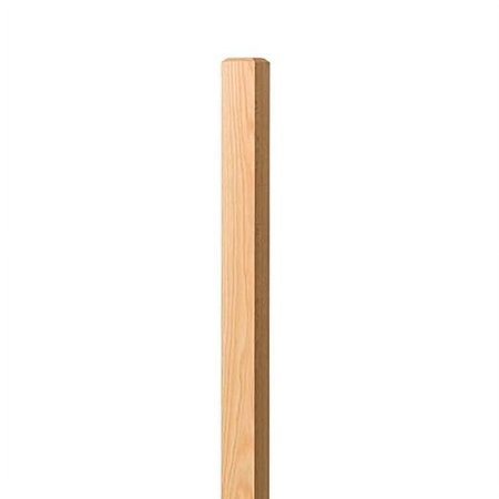Blank Style 3.5 inch Champfered Top Contemporary Square Newel Post 3.5" x 48" Poplar