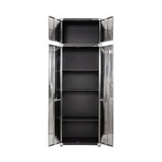 Seville Classics UltraHD 2-Piece Heavy Duty Mega Solid Steel Metal 2-Door Lockable Stacker Wall Storage Cabinet Set , 30 W x 18 D x 90.5 H, Graphite